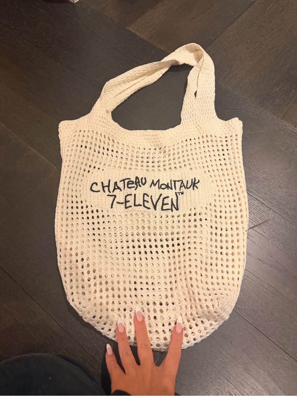 Château Montauk 7-Eleven™ Crochet Tote NWT white cream never worn